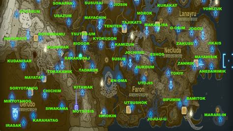 total shrines tears of the kingdom map